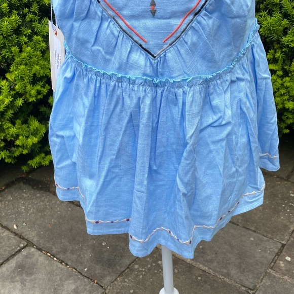Gorgeous Embroidered Baby Blue Flowy Top***Small - Picture 9 of 14